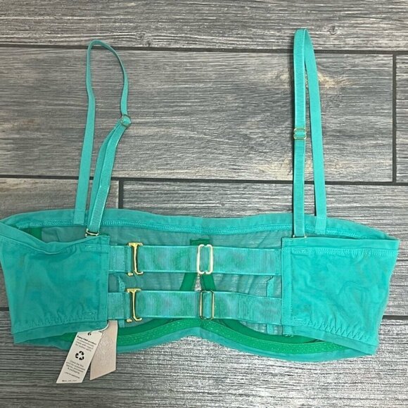 NWT We are HAH Free People Bra Fits 30-38C Teal Mesh Sheer 30C 32C 34C 36C 38C - Picture 9 of 14